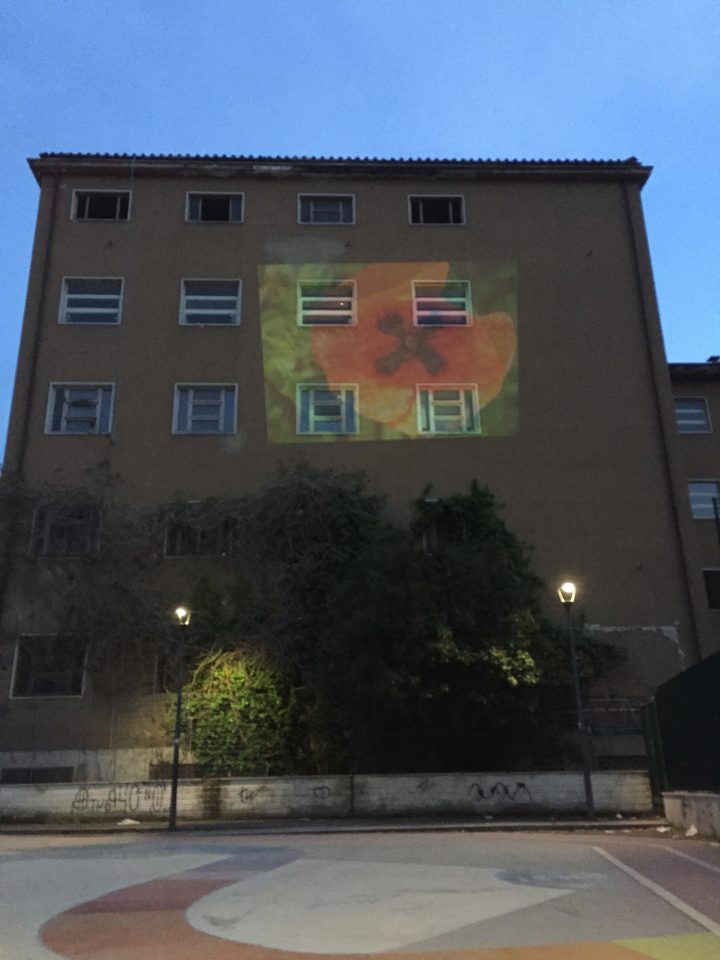 marco-g-ferrari_proiezione-colletiva_04-25-2021_video-projector_giardino-galafati-rome_public-projection-performance_in-pigneto-resistente-quartiere-festa-giorni-liberazione