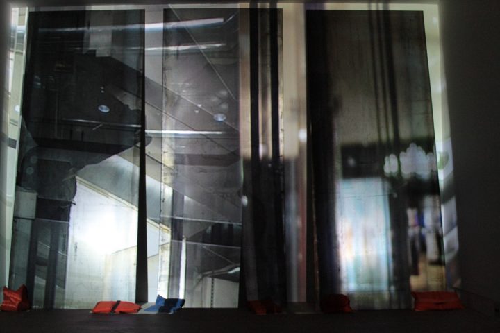 Attraction (video-install), 2012-13, Marco G. Ferrari, in Sway: 2013 MFA Thesis Exhibit, UChicago, Dova, Logan Center, May 18-26, 2013. 