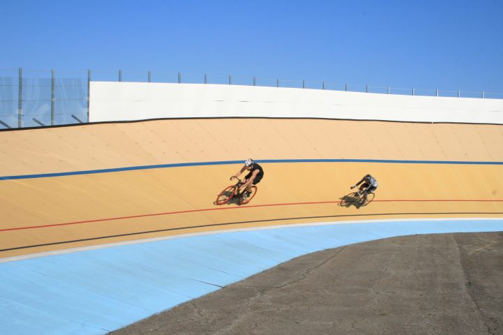 Velodrome, 2012, high-definition color video, sound, 4:15 min., USA, Marco G. Ferrari (personal, film). Production still (fall 2011), E. 87th and S. Burley Ave, Chicago.